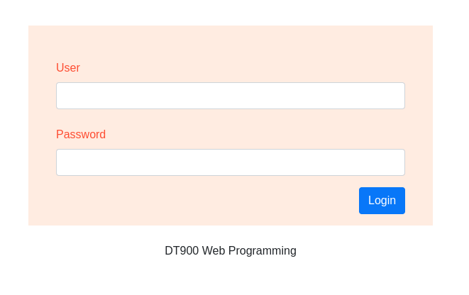 DT900 Web Interface login page
